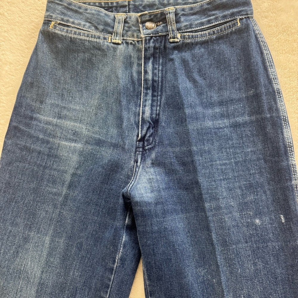Vintage 70’s Faded Glory Jeans Puppy Dog Embroidered Pocket Size 7 Very Rare - Picture 8 of 16